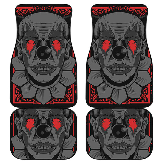 Scary Joker Card Print Front and Back Car Floor Mats