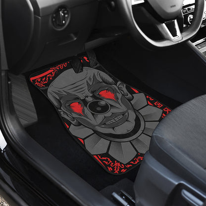 Scary Joker Card Print Front and Back Car Floor Mats