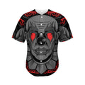 Scary Joker Card Print Men's Baseball Jersey