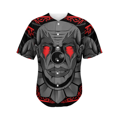 Scary Joker Card Print Men's Baseball Jersey