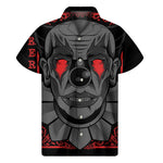 Scary Joker Card Print Men's Short Sleeve Shirt