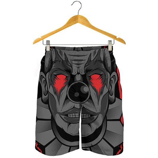 Scary Joker Card Print Men's Shorts