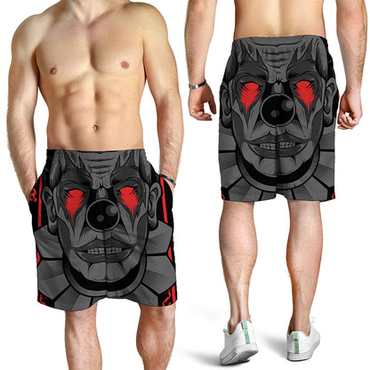 Scary Joker Card Print Men's Shorts
