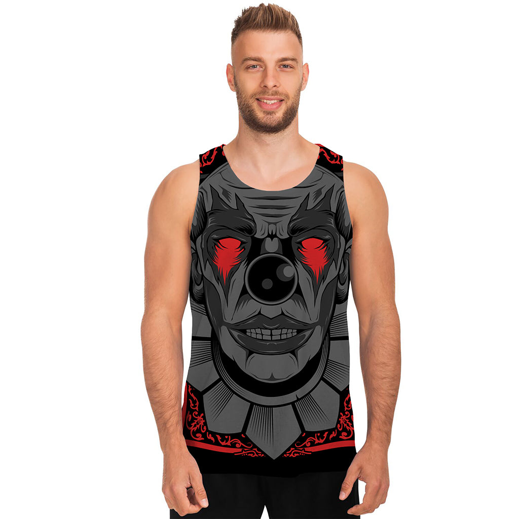 Scary Joker Card Print Men's Tank Top