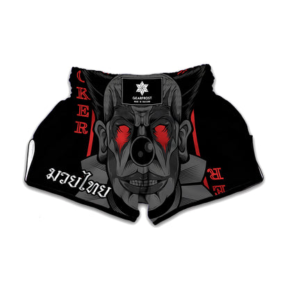 Scary Joker Card Print Muay Thai Boxing Shorts
