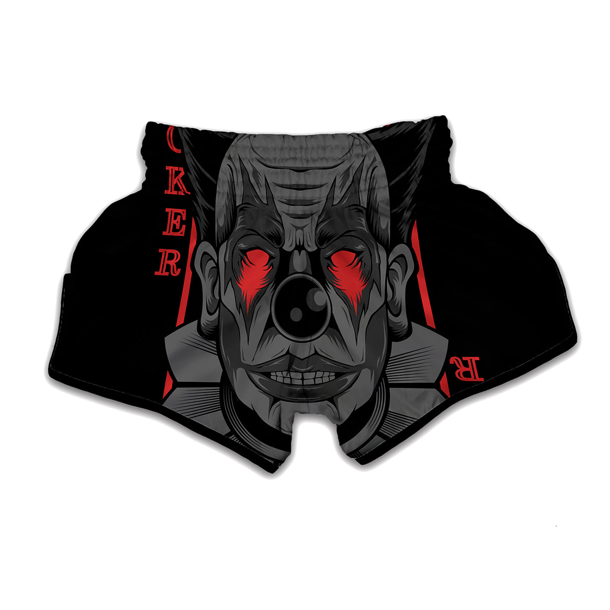 Scary Joker Card Print Muay Thai Boxing Shorts