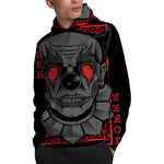 Scary Joker Card Print Pullover Hoodie