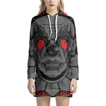 Scary Joker Card Print Pullover Hoodie Dress