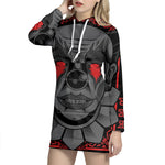 Scary Joker Card Print Pullover Hoodie Dress