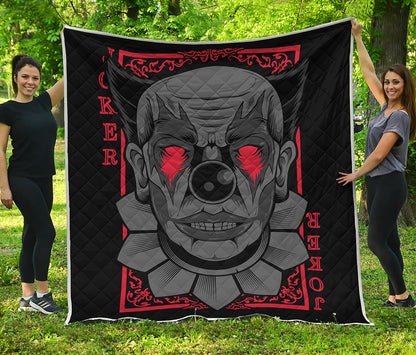 Scary Joker Card Print Quilt