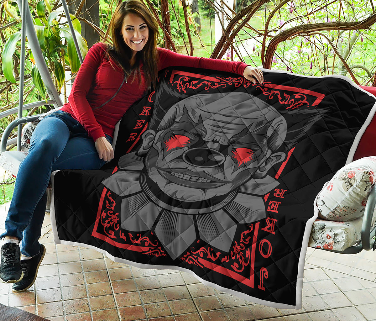 Scary Joker Card Print Quilt