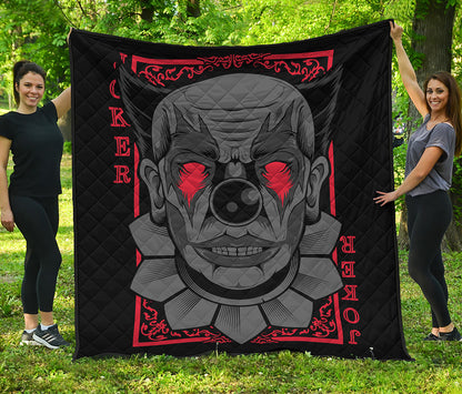 Scary Joker Card Print Quilt