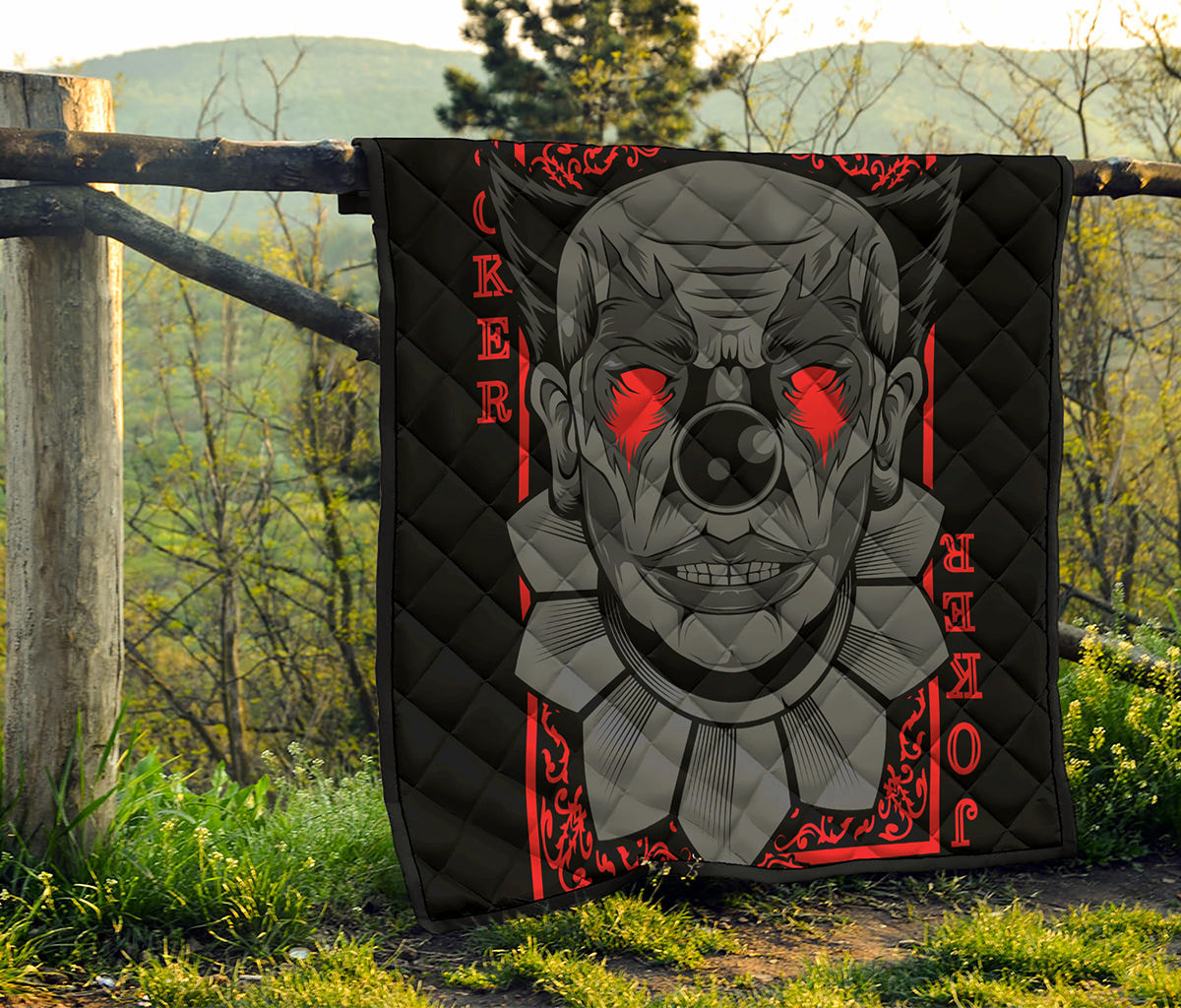 Scary Joker Card Print Quilt