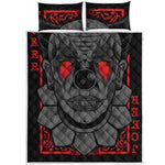 Scary Joker Card Print Quilt Bed Set