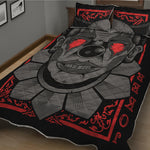 Scary Joker Card Print Quilt Bed Set