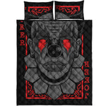 Scary Joker Card Print Quilt Bed Set