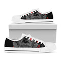 Scary Joker Card Print White Low Top Sneakers