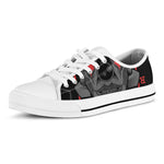 Scary Joker Card Print White Low Top Shoes