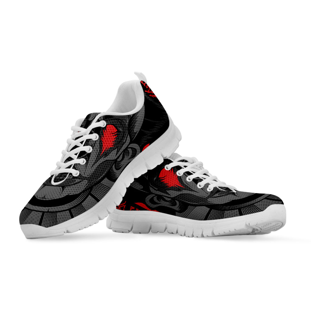 Scary Joker Card Print White Sneakers