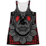 Scary Joker Card Print Women's Racerback Tank Top