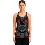 Scary Joker Card Print Women's Racerback Tank Top