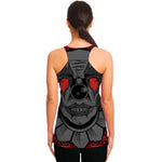 Scary Joker Card Print Women's Racerback Tank Top
