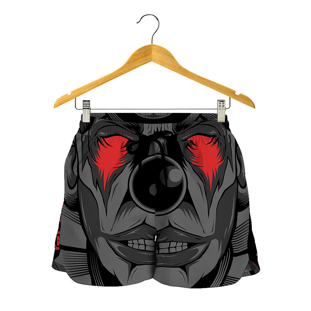 Scary Joker Card Print Women's Shorts