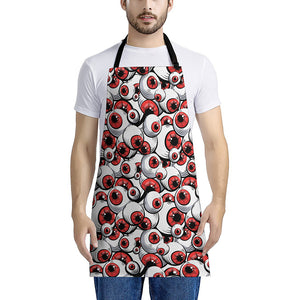 Scary Red Eyeball Pattern Print Apron