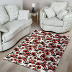 Scary Red Eyeball Pattern Print Area Rug