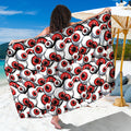Scary Red Eyeball Pattern Print Beach Sarong Wrap