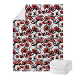 Scary Red Eyeball Pattern Print Blanket
