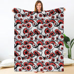Scary Red Eyeball Pattern Print Blanket