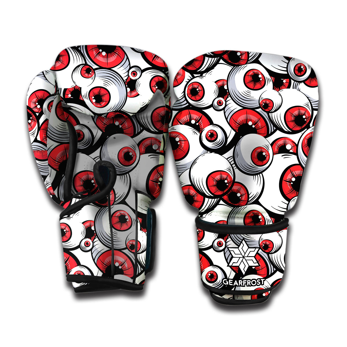 Scary Red Eyeball Pattern Print Boxing Gloves