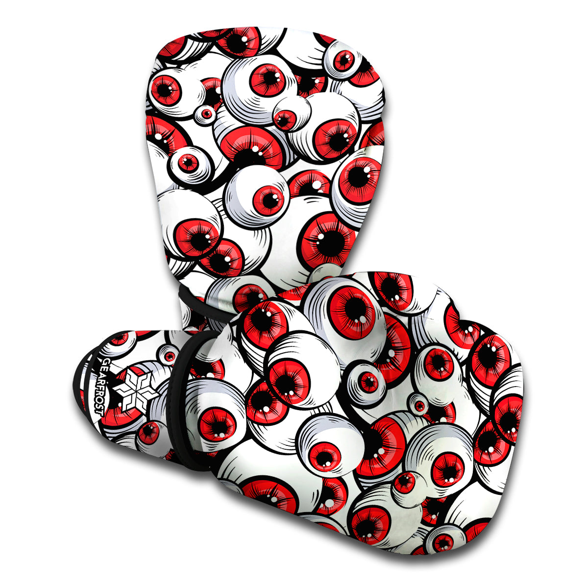 Scary Red Eyeball Pattern Print Boxing Gloves