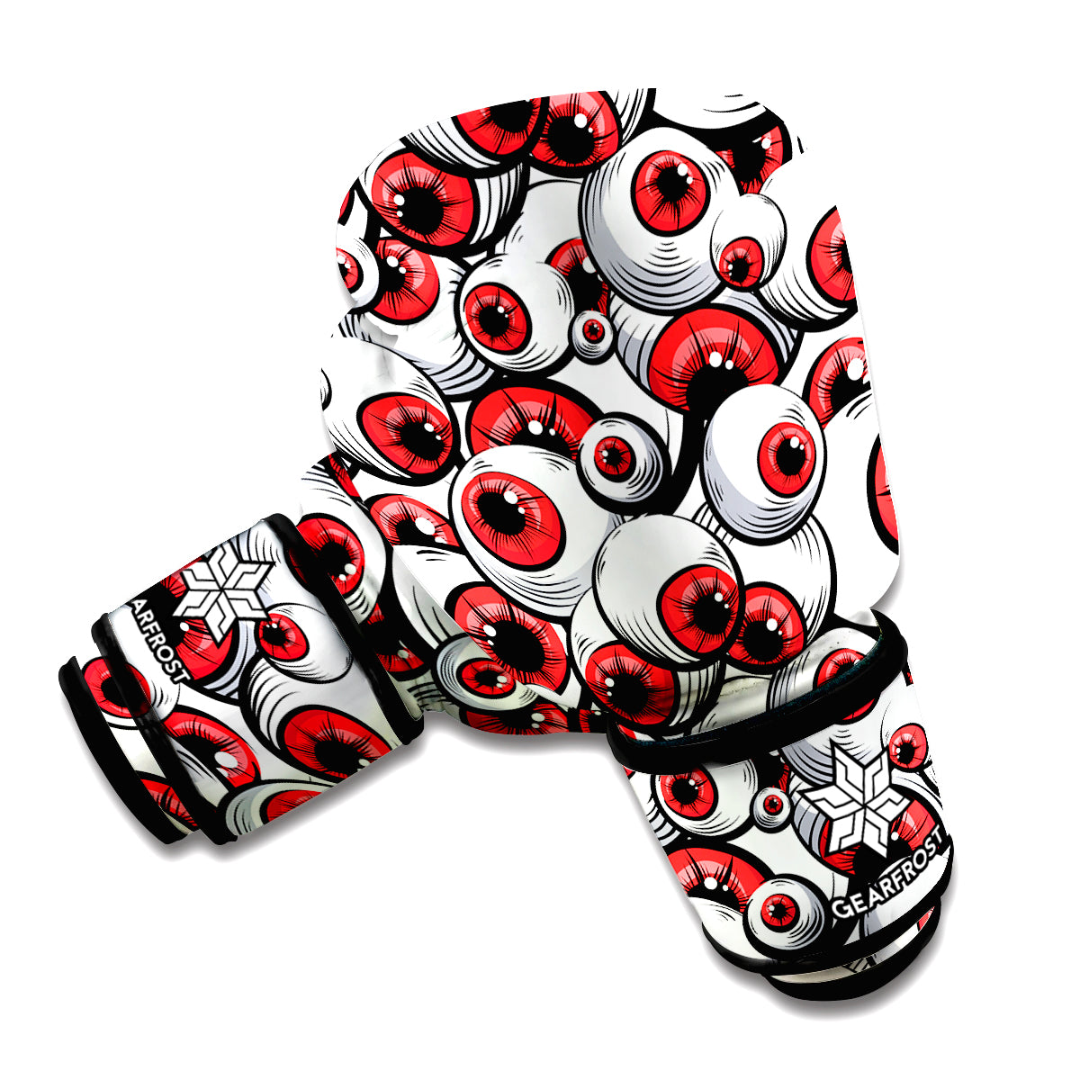 Scary Red Eyeball Pattern Print Boxing Gloves