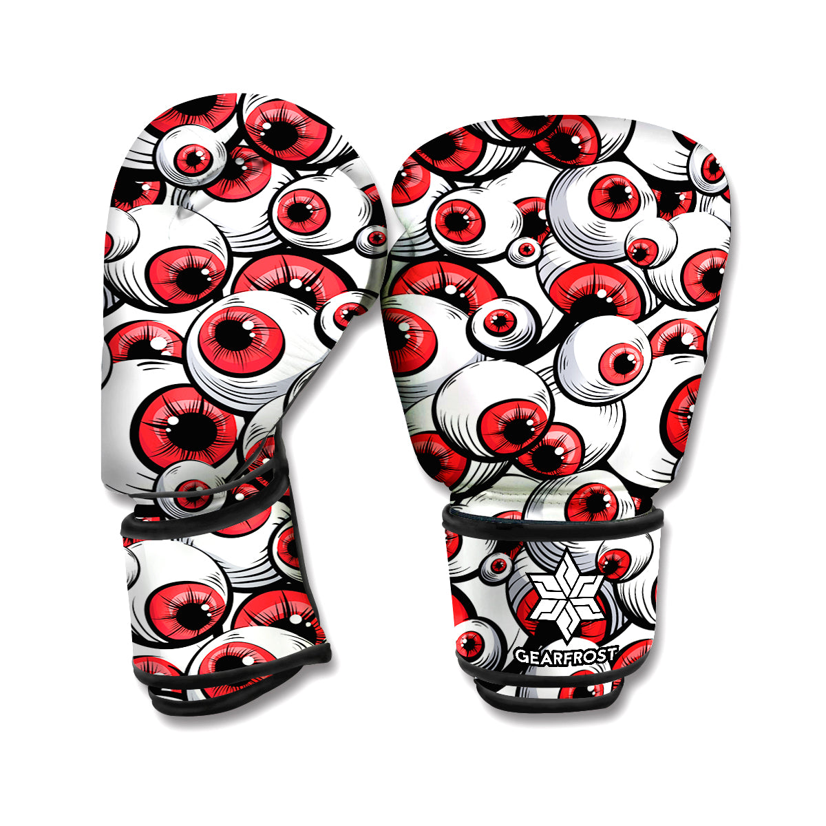 Scary Red Eyeball Pattern Print Boxing Gloves