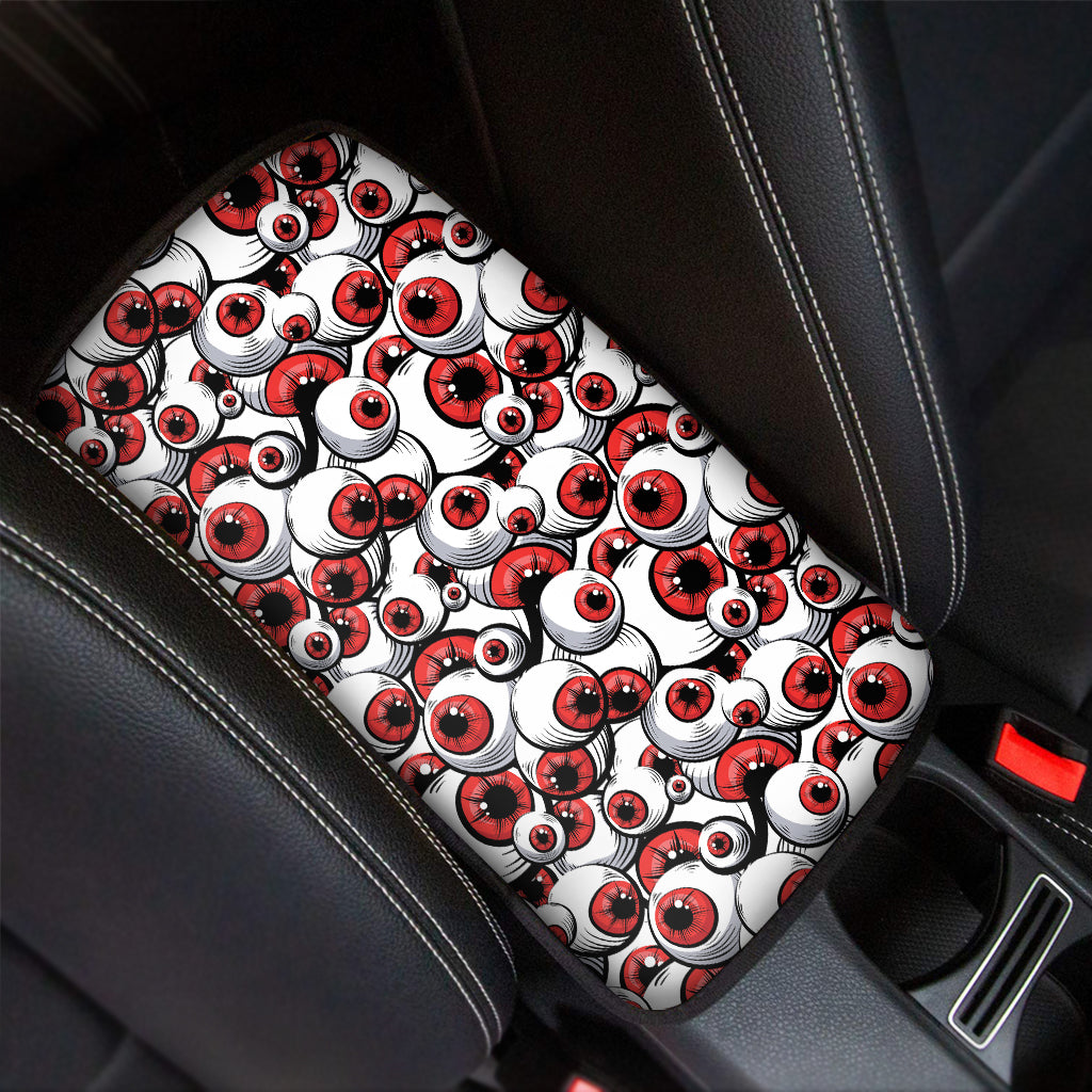 Scary Red Eyeball Pattern Print Car Center Console Cover