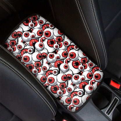 Scary Red Eyeball Pattern Print Car Center Console Cover