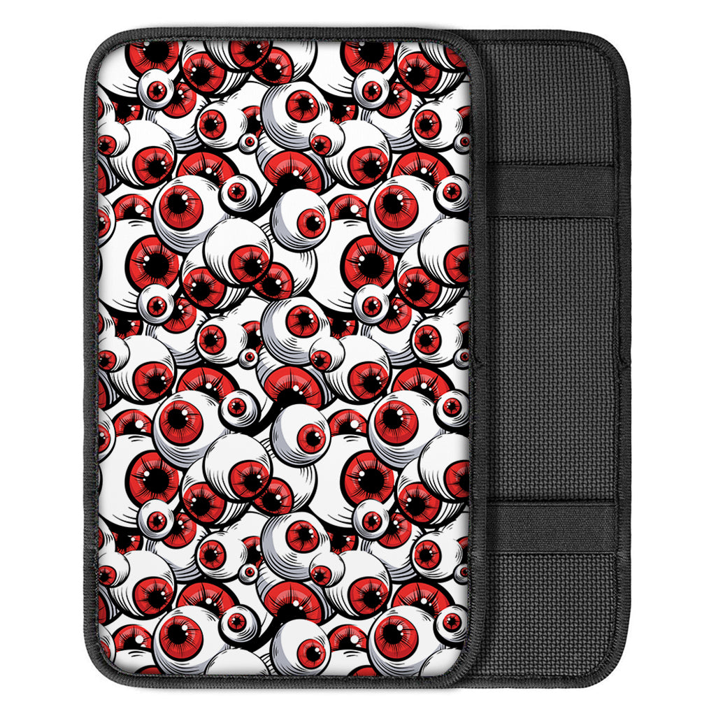 Scary Red Eyeball Pattern Print Car Center Console Cover