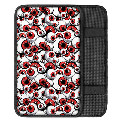 Scary Red Eyeball Pattern Print Car Center Console Cover