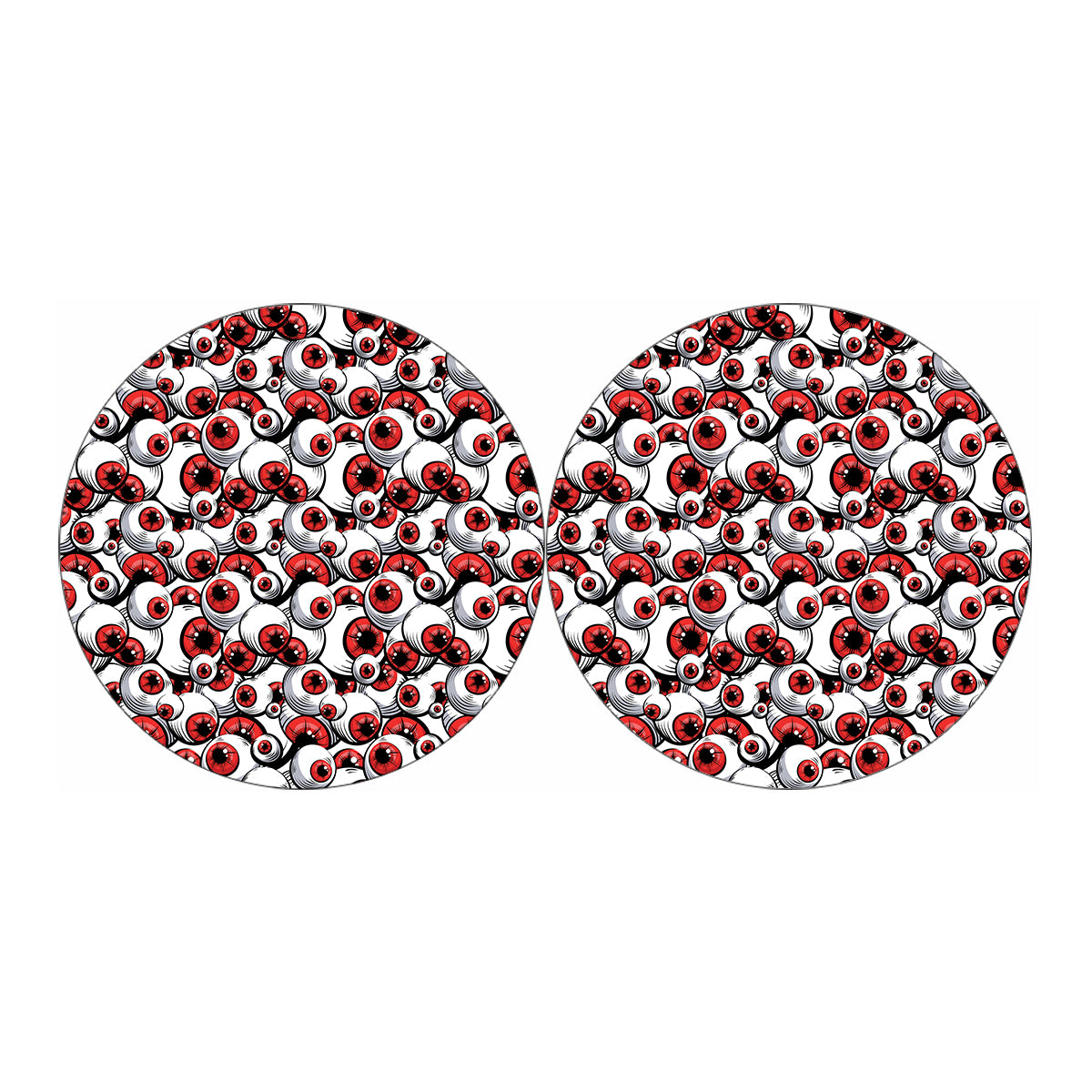 Scary Red Eyeball Pattern Print Car Coasters