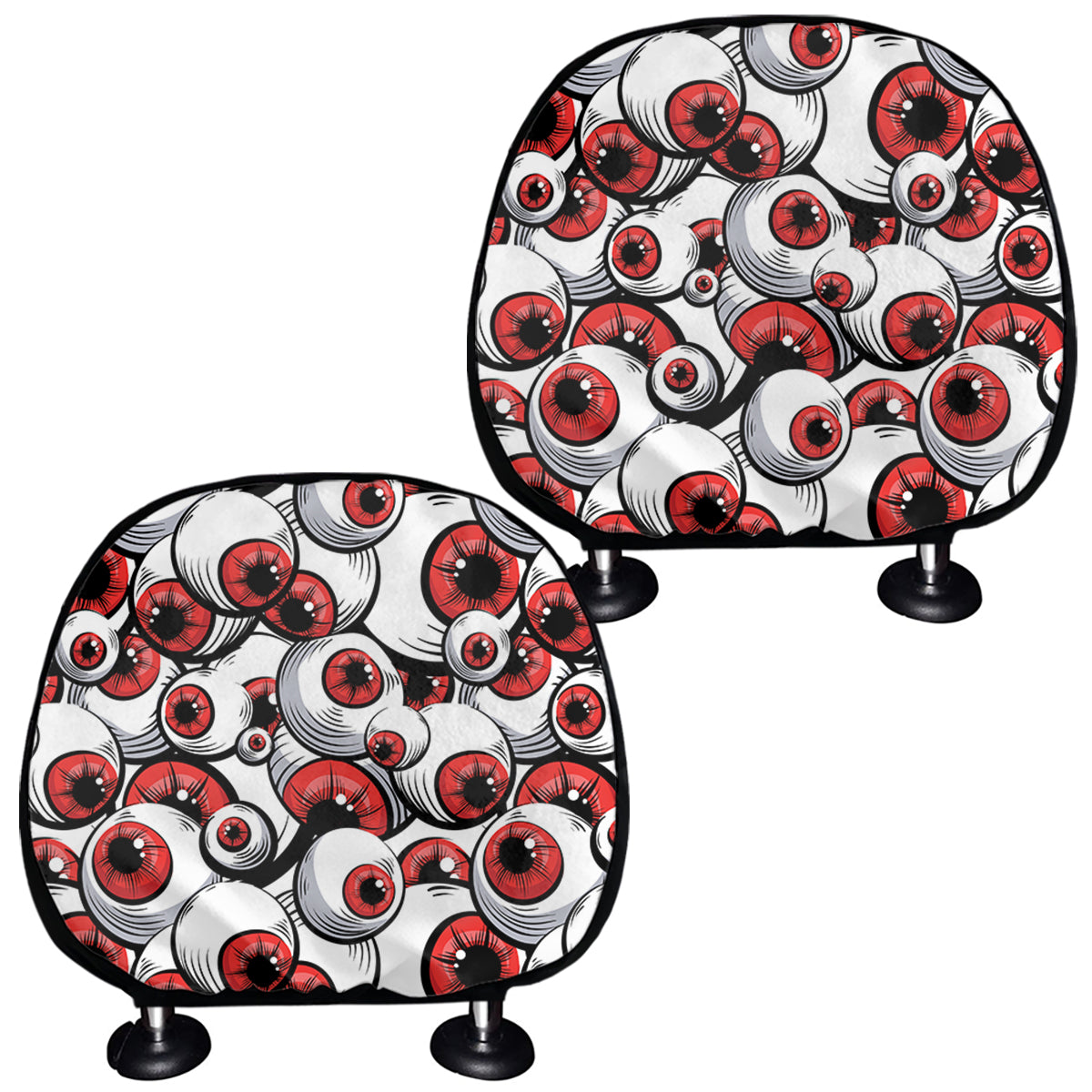Scary Red Eyeball Pattern Print Car Headrest Covers