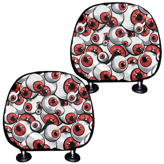Scary Red Eyeball Pattern Print Car Headrest Covers