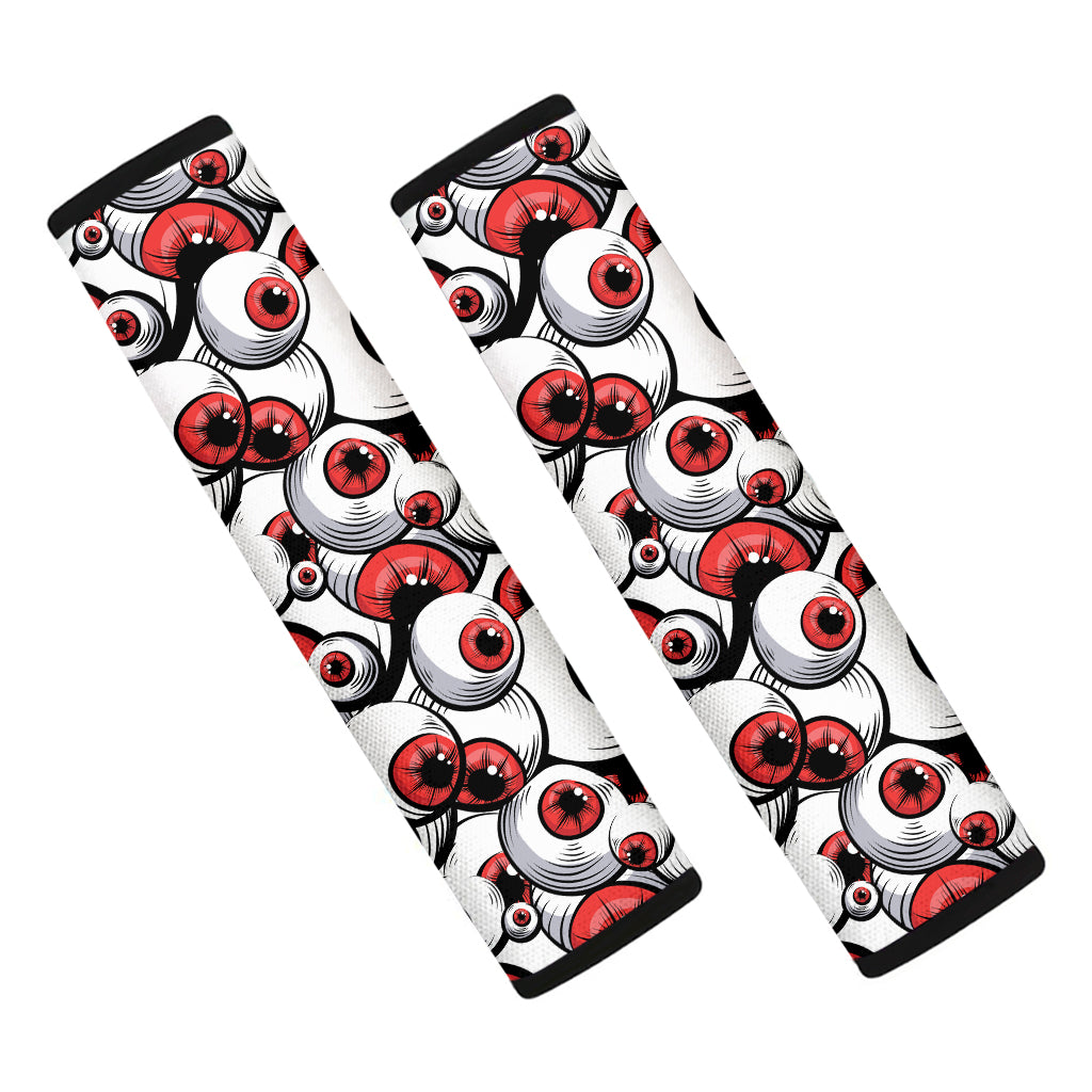 Scary Red Eyeball Pattern Print Car Seat Belt Covers