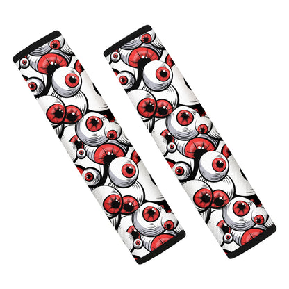 Scary Red Eyeball Pattern Print Car Seat Belt Covers