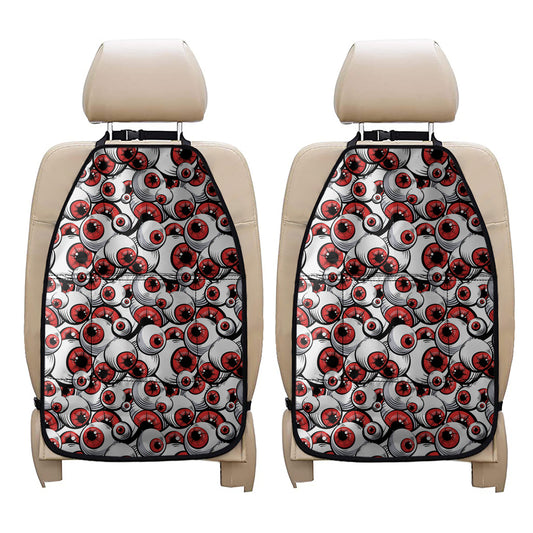 Scary Red Eyeball Pattern Print Car Seat Organizers