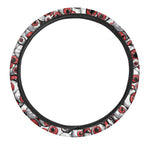 Scary Red Eyeball Pattern Print Car Steering Wheel Cover