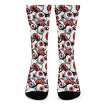 Scary Red Eyeball Pattern Print Crew Socks
