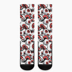 Scary Red Eyeball Pattern Print Crew Socks