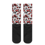 Scary Red Eyeball Pattern Print Crew Socks